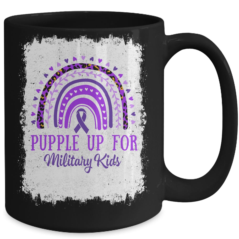 Purple Up For Kids Military Child Month Bleached Rainbow Mug | teecentury