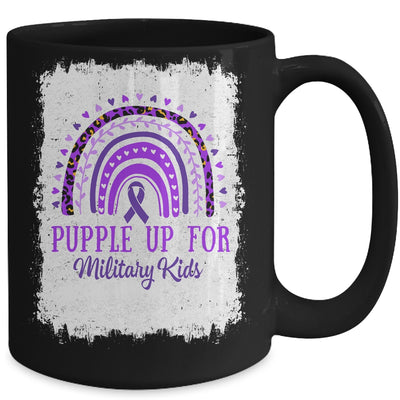 Purple Up For Kids Military Child Month Bleached Rainbow Mug | teecentury