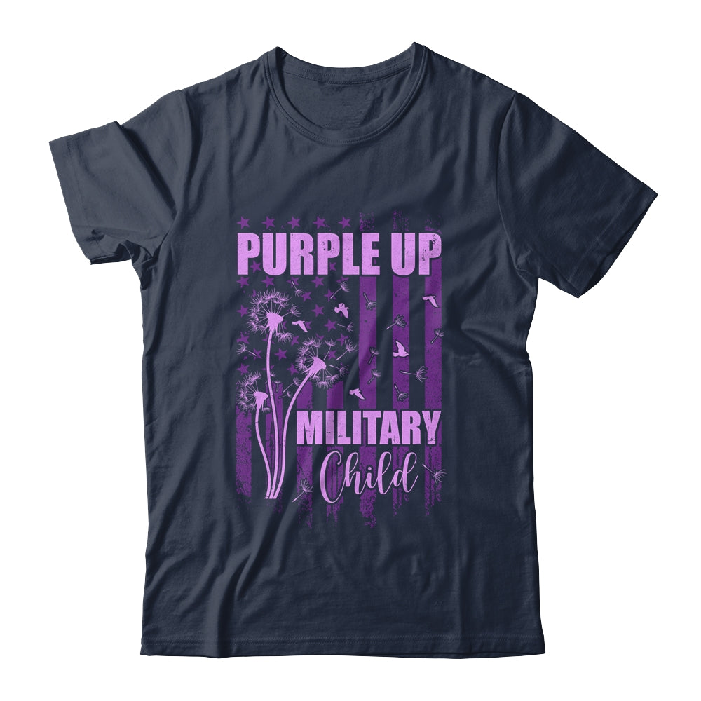 Purple Up For Military Child Month Dandelion Flag Shirt & Hoodie | teecentury