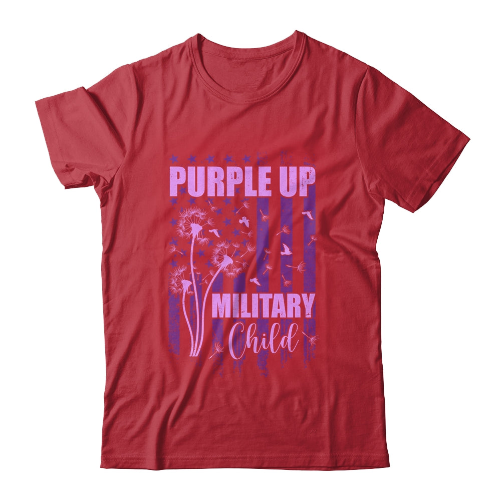 Purple Up For Military Child Month Dandelion Flag Shirt & Hoodie | teecentury