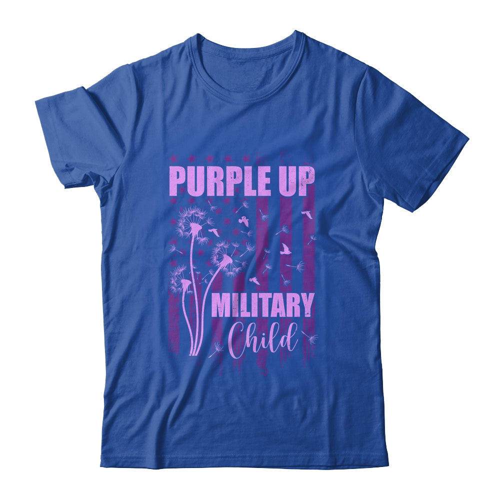 Purple Up For Military Child Month Dandelion Flag Shirt & Hoodie | teecentury