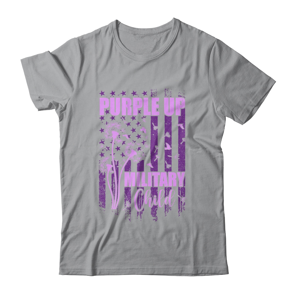 Purple Up For Military Child Month Dandelion Flag Shirt & Hoodie | teecentury