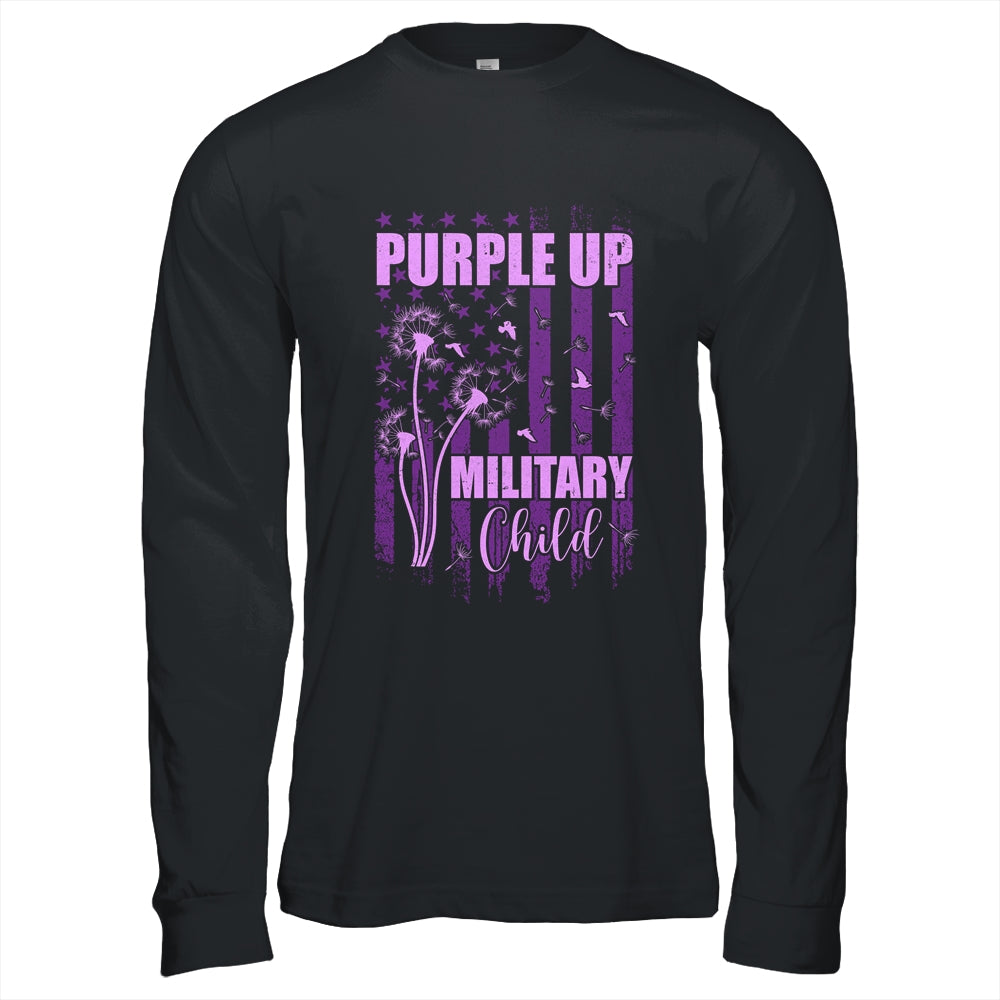 Purple Up For Military Child Month Dandelion Flag Shirt & Hoodie | teecentury