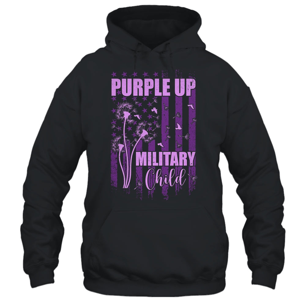 Purple Up For Military Child Month Dandelion Flag Shirt & Hoodie | teecentury