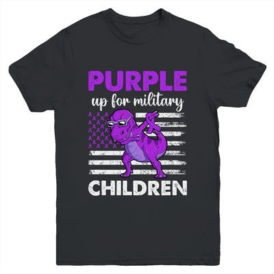 Purple Up For Military Kids Child Of The Military Dino Boys Youth Shirt | teecentury