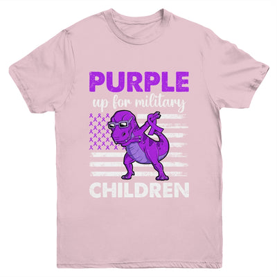 Purple Up For Military Kids Child Of The Military Dino Boys Youth Shirt | teecentury