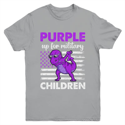 Purple Up For Military Kids Child Of The Military Dino Boys Youth Shirt | teecentury