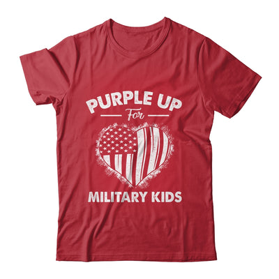 Purple Up For Military Kids Military Child Month Heart Flag Shirt & Hoodie | teecentury