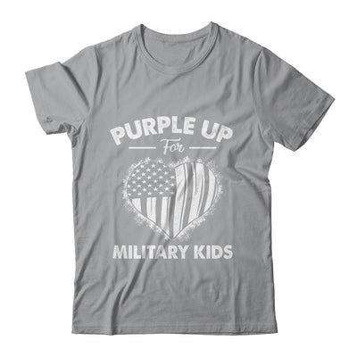 Purple Up For Military Kids Military Child Month Heart Flag Shirt & Hoodie | teecentury