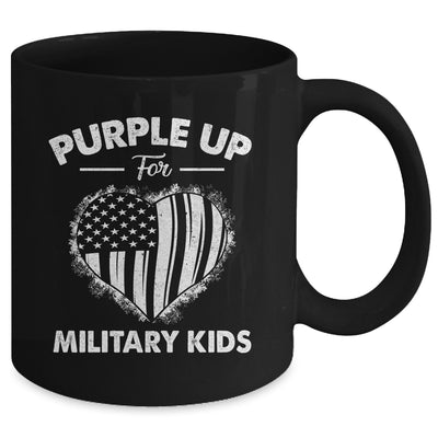 Purple Up For Military Kids Military Child Month Heart Flag Mug | teecentury