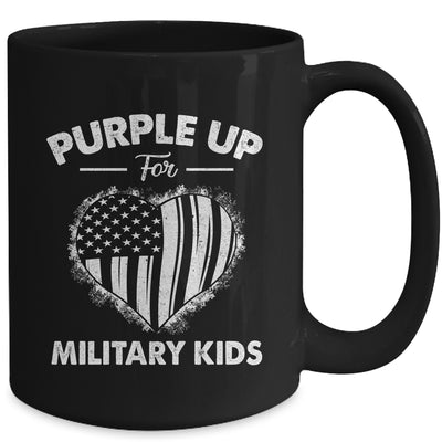 Purple Up For Military Kids Military Child Month Heart Flag Mug | teecentury