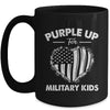 Purple Up For Military Kids Military Child Month Heart Flag Mug | teecentury