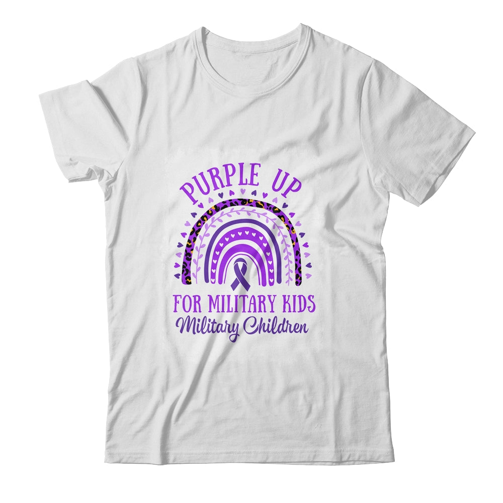 Purple Up For Military Kids Military Child Month Rainbow Shirt & Hoodie | teecentury