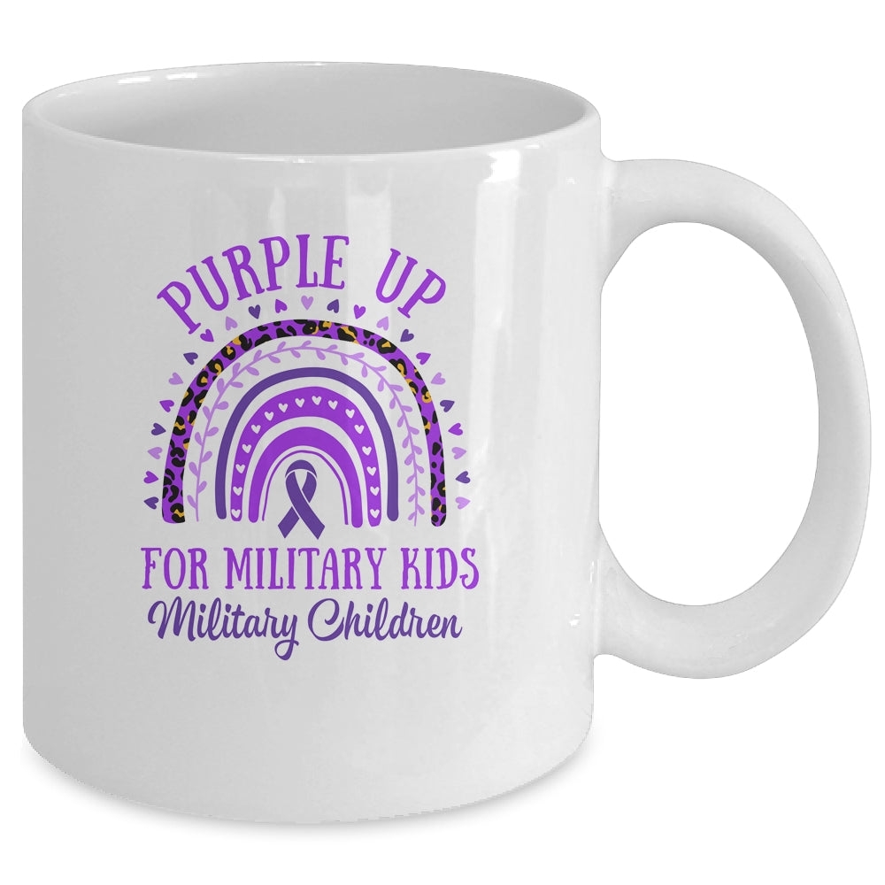 Purple Up For Military Kids Military Child Month Rainbow Mug | teecentury