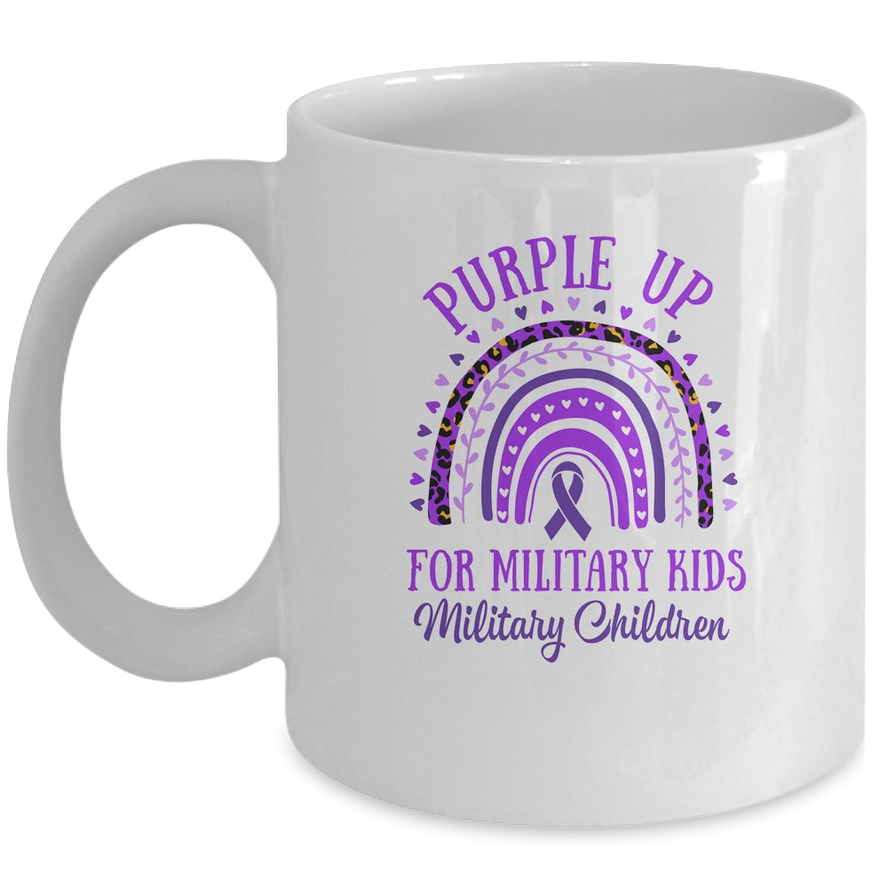 Purple Up For Military Kids Military Child Month Rainbow Mug | teecentury