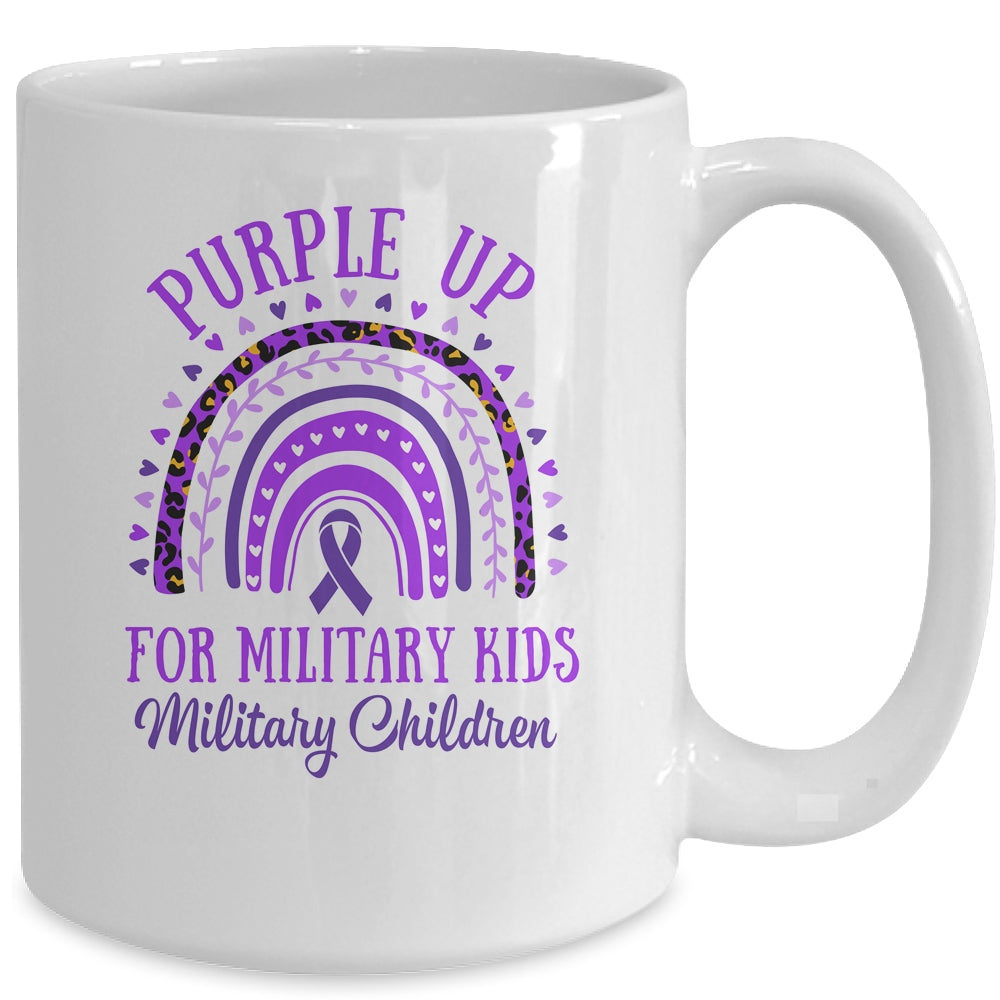 Purple Up For Military Kids Military Child Month Rainbow Mug | teecentury