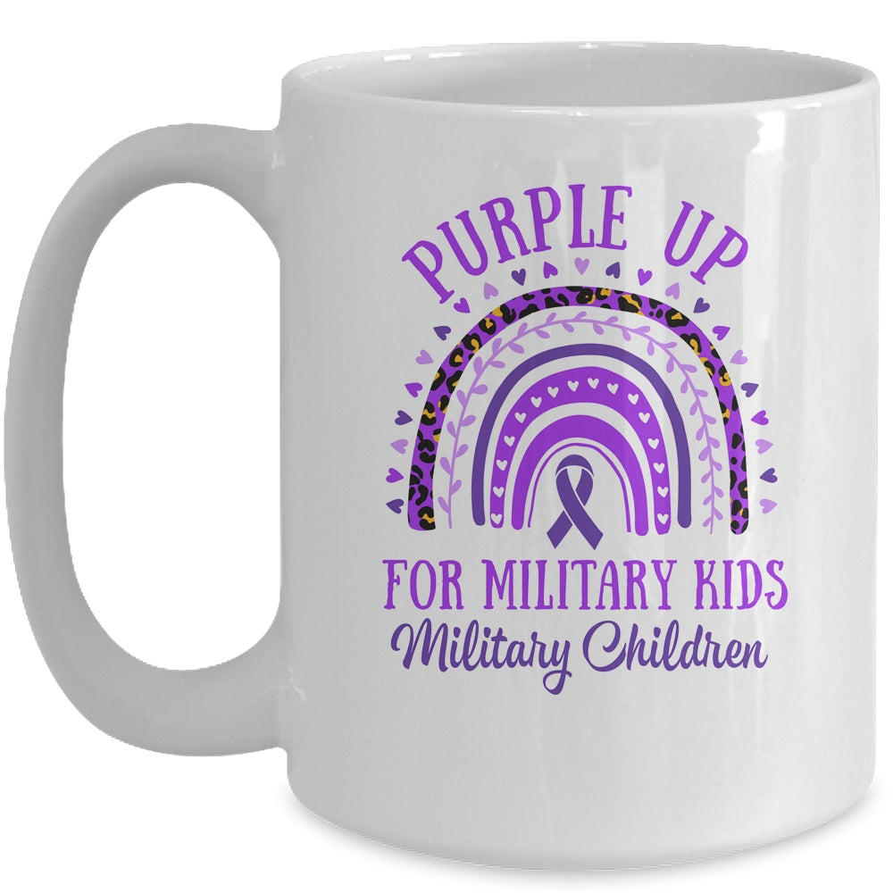 Purple Up For Military Kids Military Child Month Rainbow Mug | teecentury