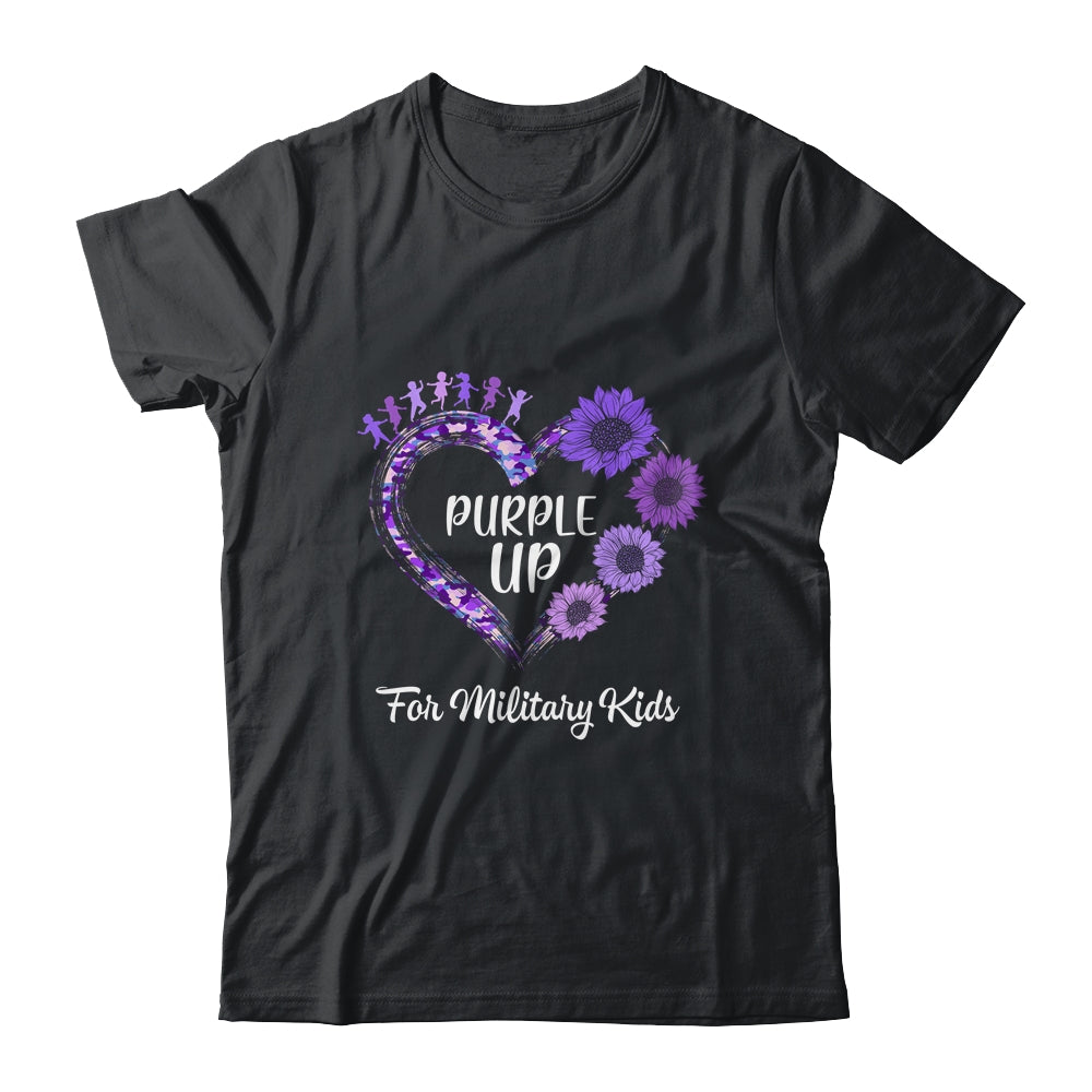 Purple Up For Military Kids Military Child Month Sunflower Shirt & Hoodie | teecentury