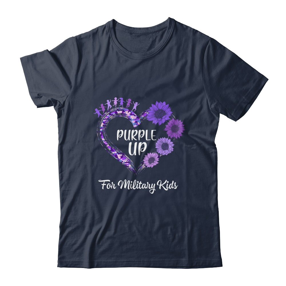 Purple Up For Military Kids Military Child Month Sunflower Shirt & Hoodie | teecentury