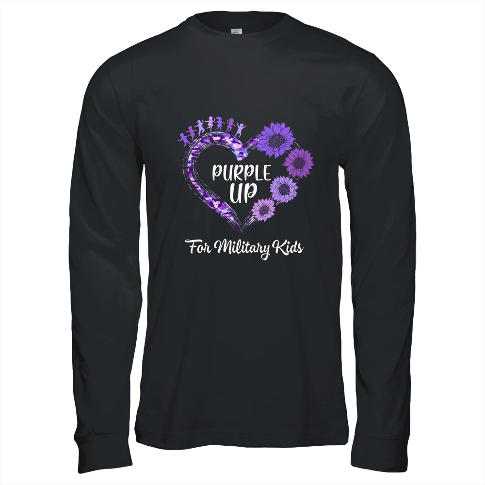 Purple Up For Military Kids Military Child Month Sunflower Shirt & Hoodie | teecentury