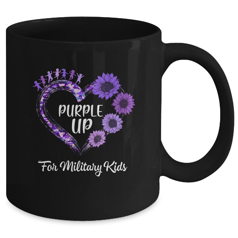 Purple Up For Military Kids Military Child Month Sunflower Mug | teecentury