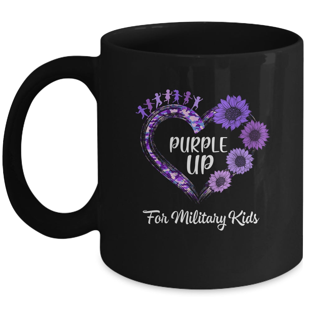 Purple Up For Military Kids Military Child Month Sunflower Mug | teecentury