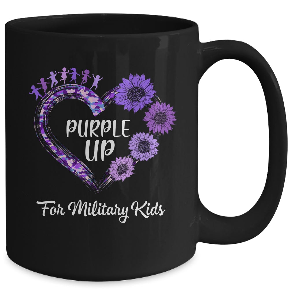 Purple Up For Military Kids Military Child Month Sunflower Mug | teecentury
