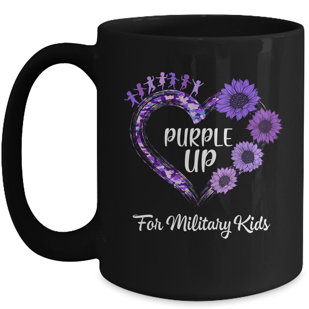 Purple Up For Military Kids Military Child Month Sunflower Mug | teecentury