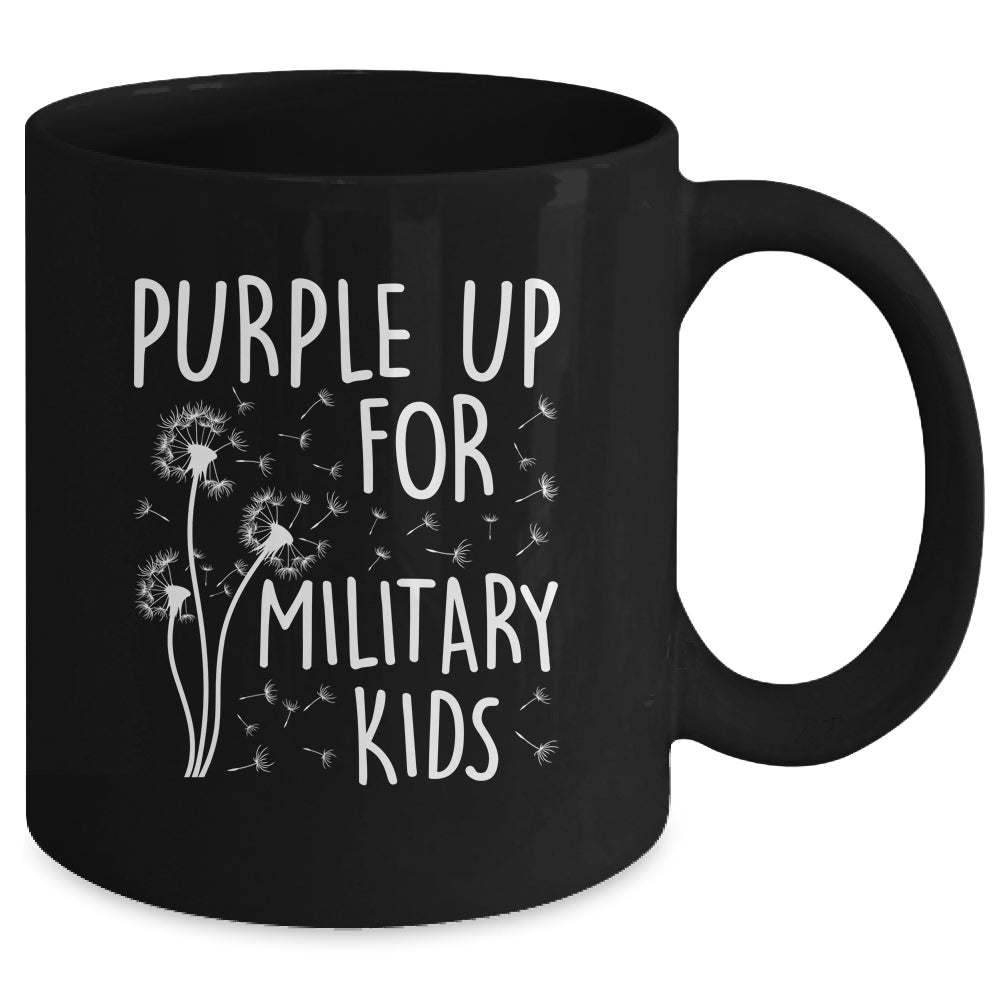 Purple Up For Military Kids Month Military Child Dandelion Mug | teecentury