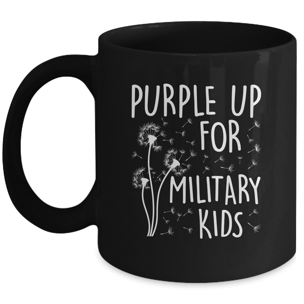 Purple Up For Military Kids Month Military Child Dandelion Mug | teecentury
