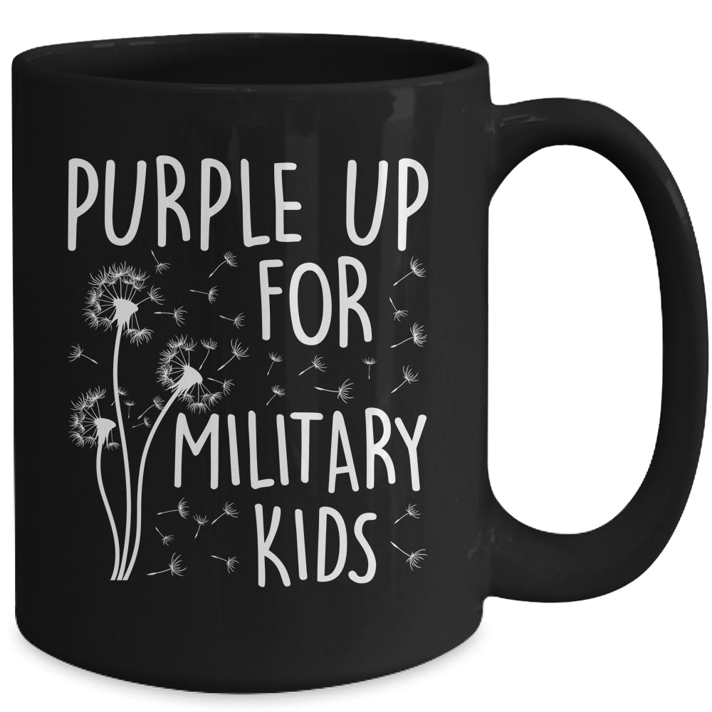 Purple Up For Military Kids Month Military Child Dandelion Mug | teecentury