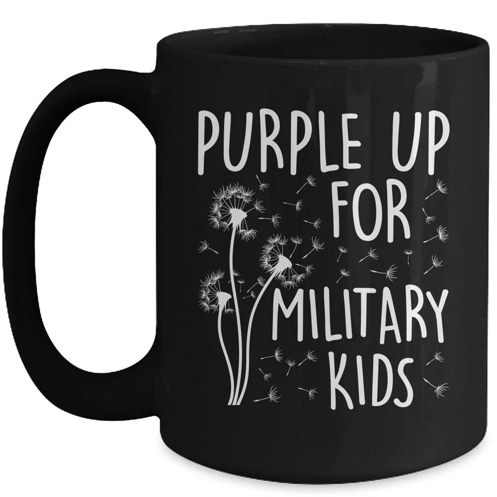Purple Up For Military Kids Month Military Child Dandelion Mug | teecentury