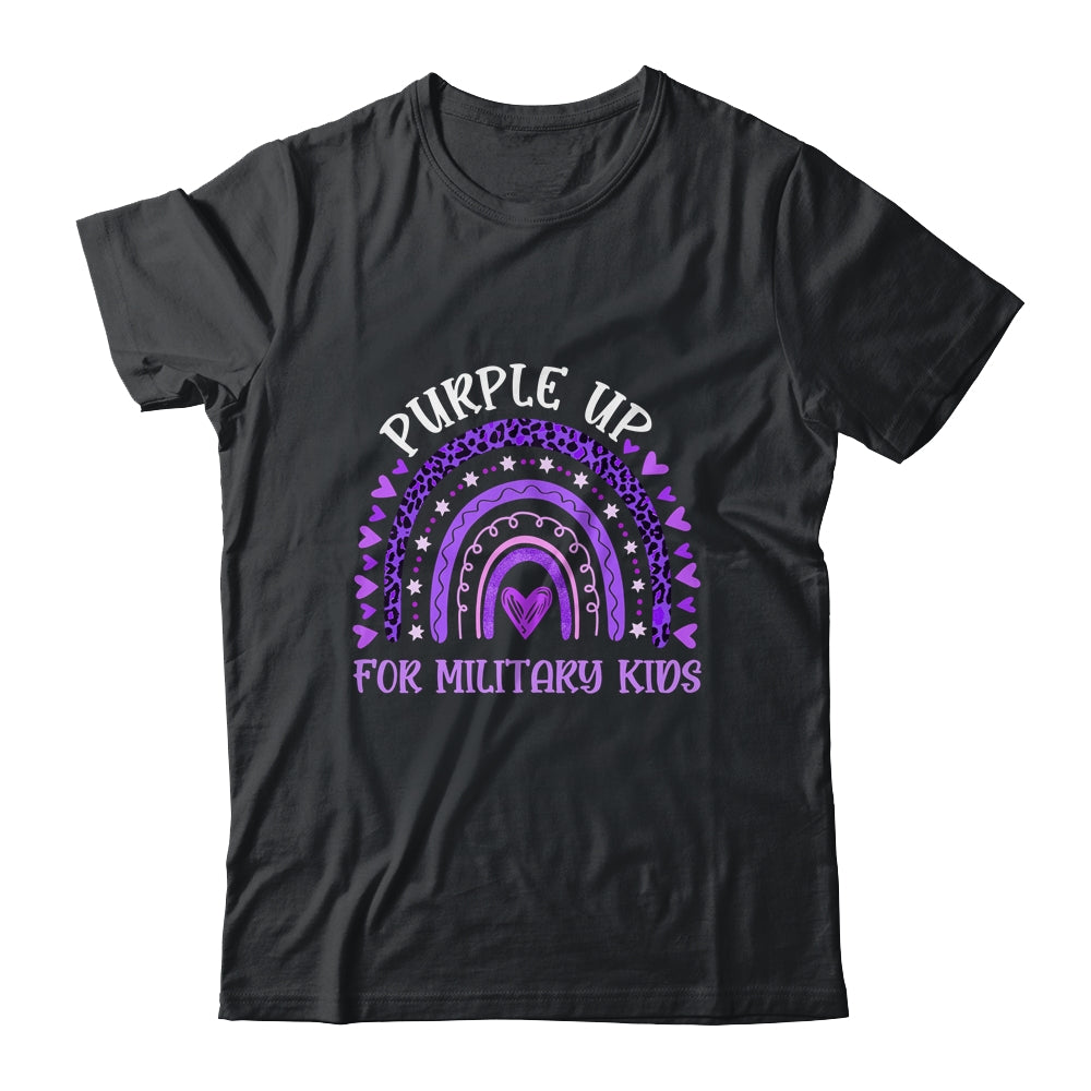 Purple Up For Military Kids Rainbow Military Child Month Shirt & Hoodie | teecentury