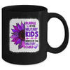 Purple Up Military Child Leopard Sunflower Bleached Mug | teecentury