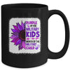 Purple Up Military Child Leopard Sunflower Bleached Mug | teecentury
