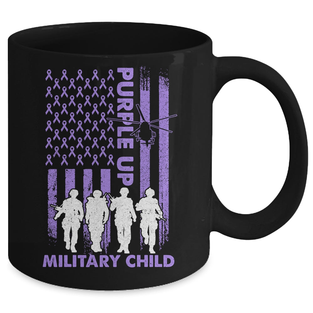 Purple Up Military Child Military Kid Strong US Flag Mug | teecentury