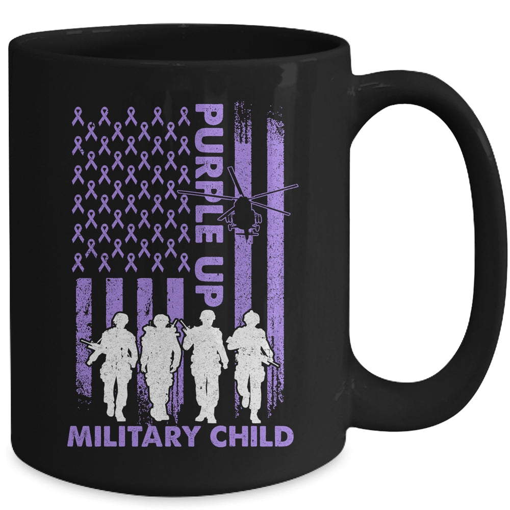 Purple Up Military Child Military Kid Strong US Flag Mug | teecentury