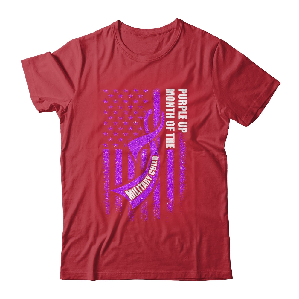 Purple Up Military Child Month American USA Flag Shirt & Hoodie | teecentury