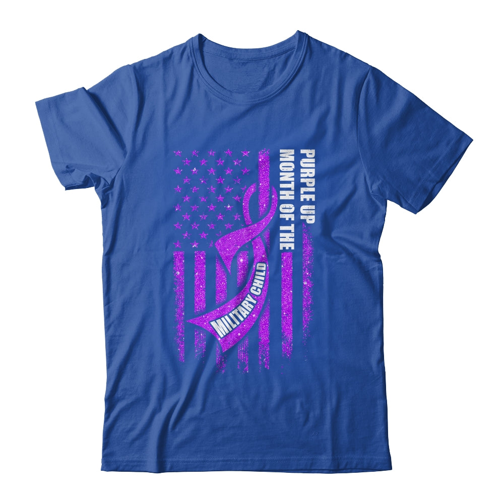 Purple Up Military Child Month American USA Flag Shirt & Hoodie | teecentury