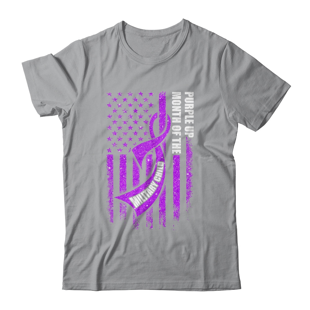 Purple Up Military Child Month American USA Flag Shirt & Hoodie | teecentury
