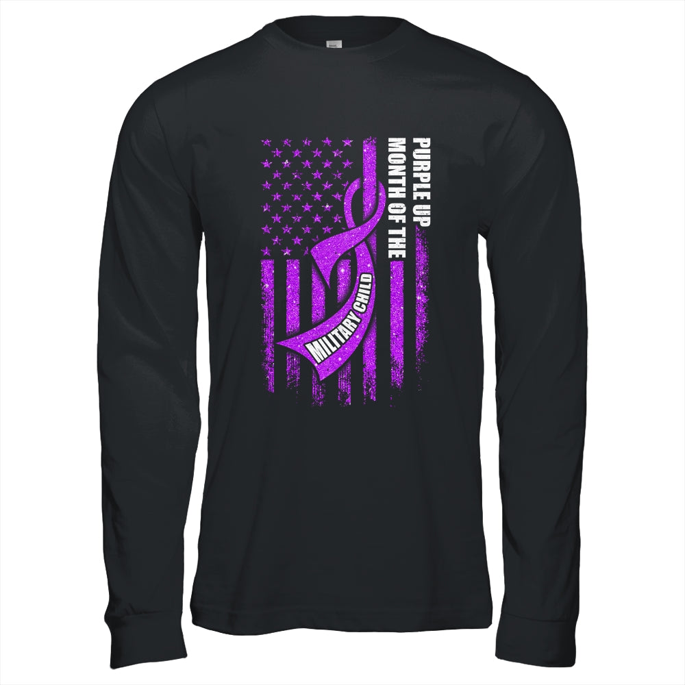 Purple Up Military Child Month American USA Flag Shirt & Hoodie | teecentury