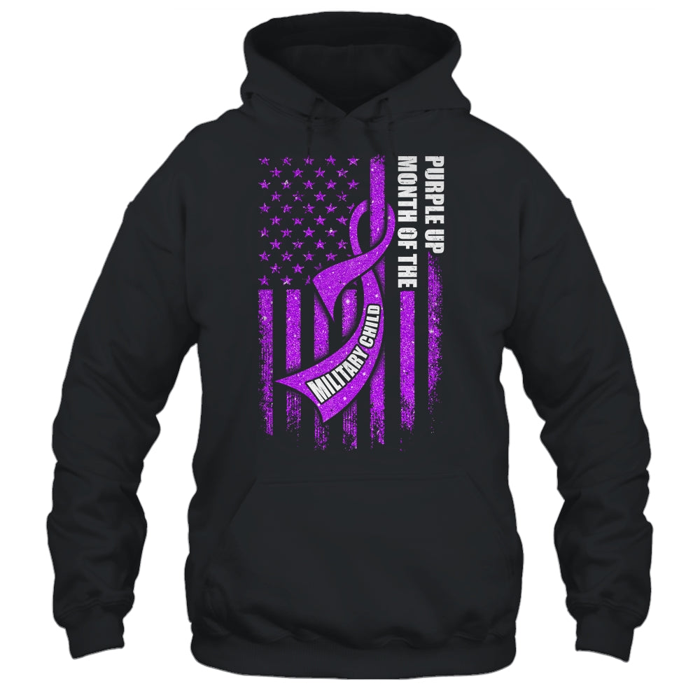 Purple Up Military Child Month American USA Flag Shirt & Hoodie | teecentury