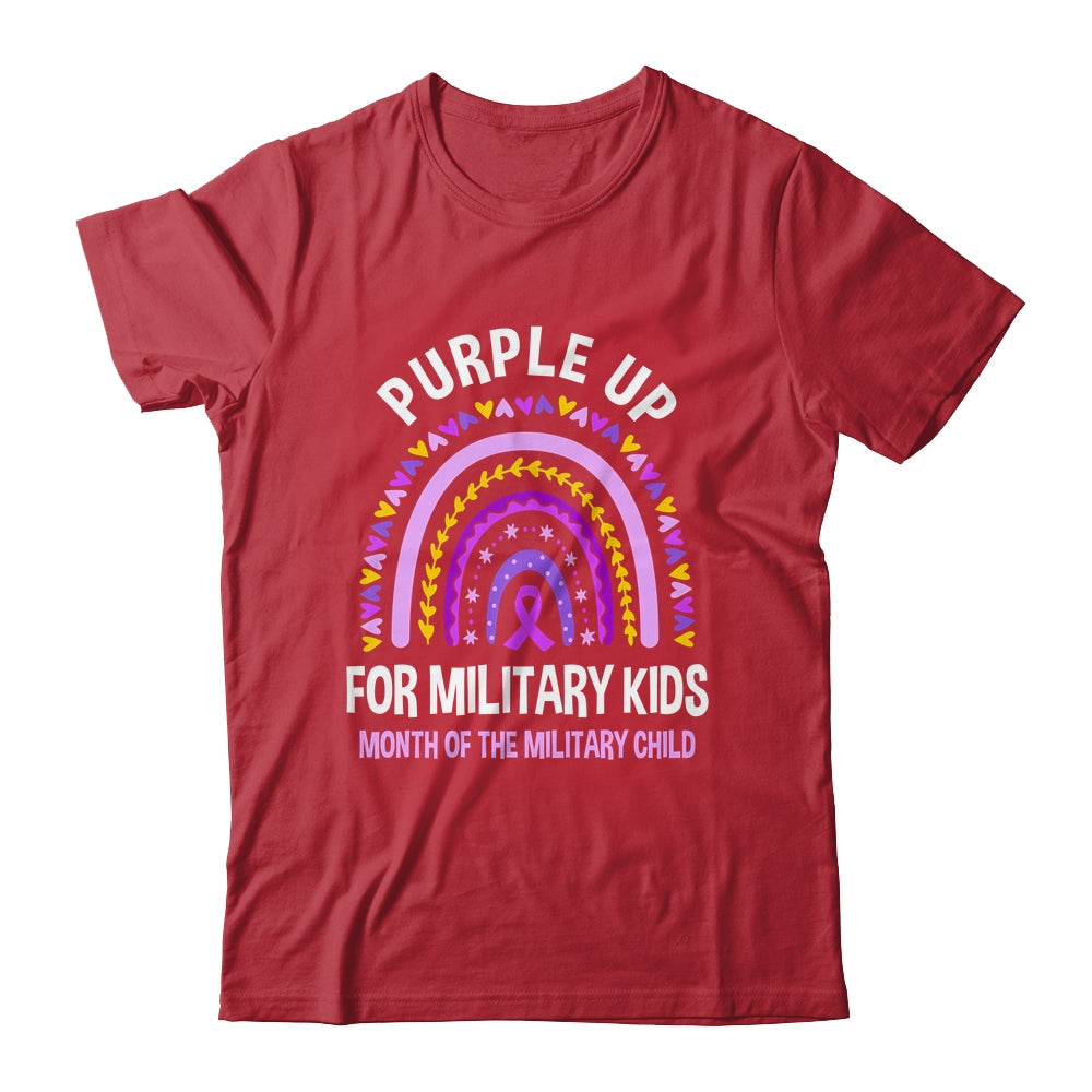 Purple Up Military Kids Month Of The Military Child Rainbow Shirt & Hoodie | teecentury