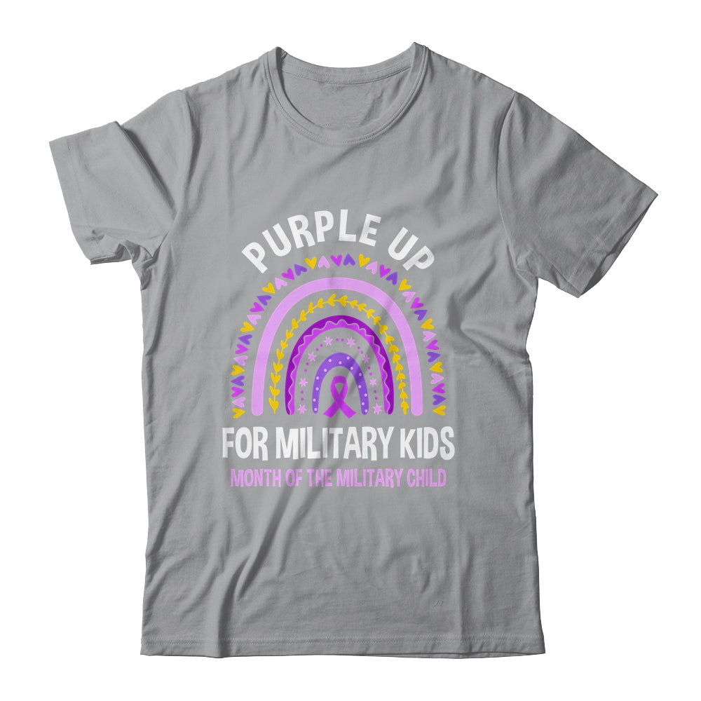 Purple Up Military Kids Month Of The Military Child Rainbow Shirt & Hoodie | teecentury
