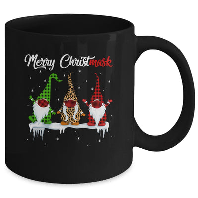 Quarantine Christmas Gnomes Wear Mask Buffalo Plaid Leopard Mug Coffee Mug | Teecentury.com