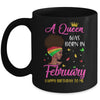 Queen Was Born In February Birthday Girl Black Women African Mug Coffee Mug | Teecentury.com
