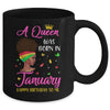 Queen Was Born In January Birthday Girl Black Women African Mug Coffee Mug | Teecentury.com
