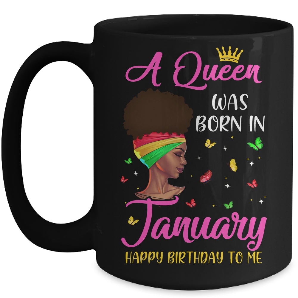 Queen Was Born In January Birthday Girl Black Women African Mug Coffee Mug | Teecentury.com