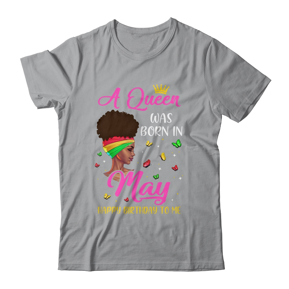 Queen Was Born In May Birthday Girl Black Women African T-Shirt & Tank Top | Teecentury.com