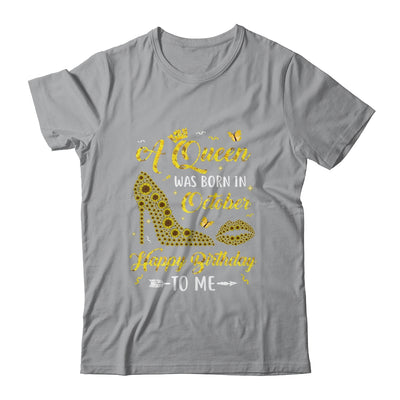 Queen Was Born In October Sunflower Women Birthday Gifts T-Shirt & Tank Top | Teecentury.com